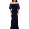 XSCAPE Long Scuba Crepe Off-the-Shoulder Dress With 3-D Flower -Best Clothing Shop 61lPW6V4zyL. AC SR736920