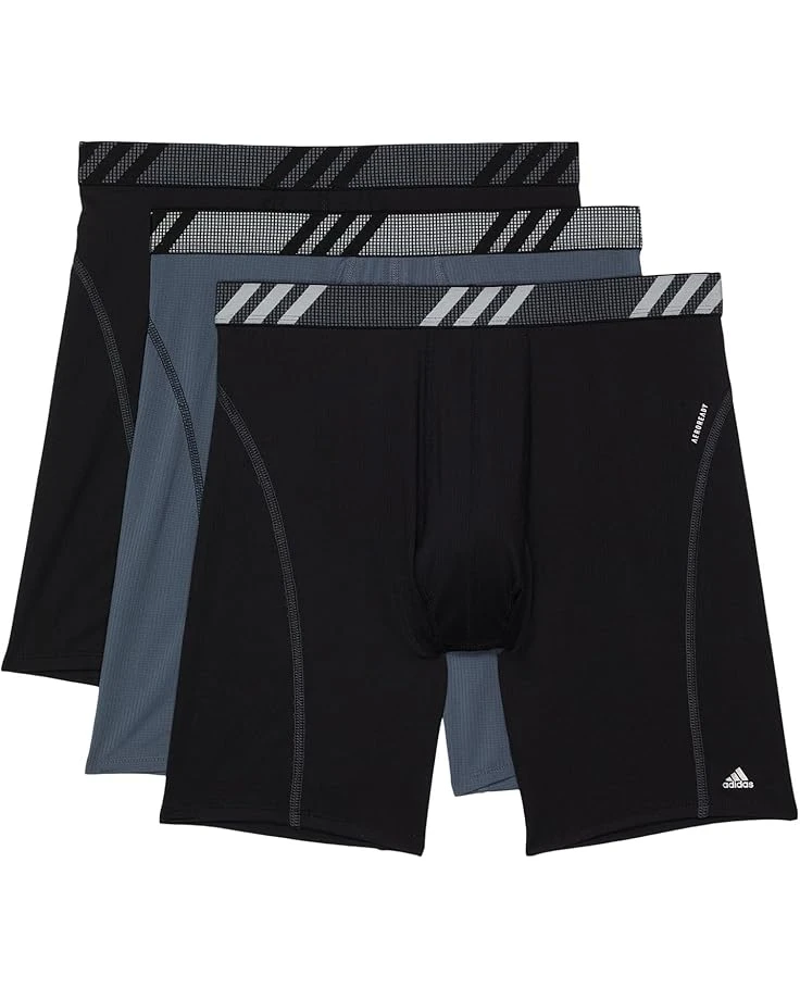 Adidas Sport Performance Mesh Long Boxer Brief Underwear 3-Pack 3 Adidas Sport Performance Mesh Long Boxer Brief Underwear 3-Pack