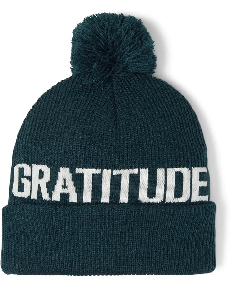 Spiritual Gangster Gratitude Pom-Pom Beanie 2 Spiritual Gangster Gratitude Pom-Pom Beanie