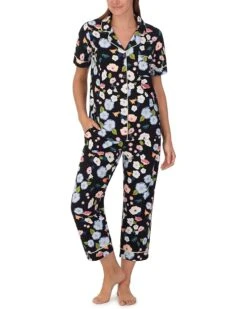 Bedhead PJs Organic Cotton Knit Short Sleeve Cropped PJ Set